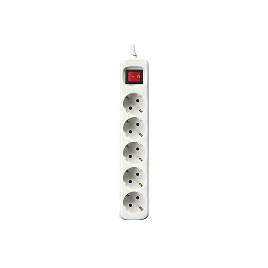 Multiprise 5 Prises avec Interrupteur Silver Electronics Blanc 1,5 m