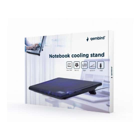 Support de refroidissement pour ordinateur portable CoolBox COO-NCP17-5BL 12"-17" Noir