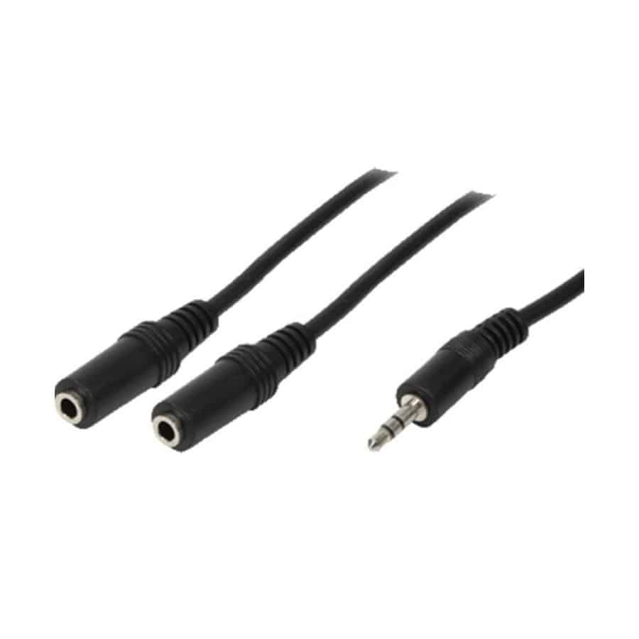 Câble audio LogiLink 0,20m 1x3,5 et 2x3,5 Stéréo Jacks (CA1046)