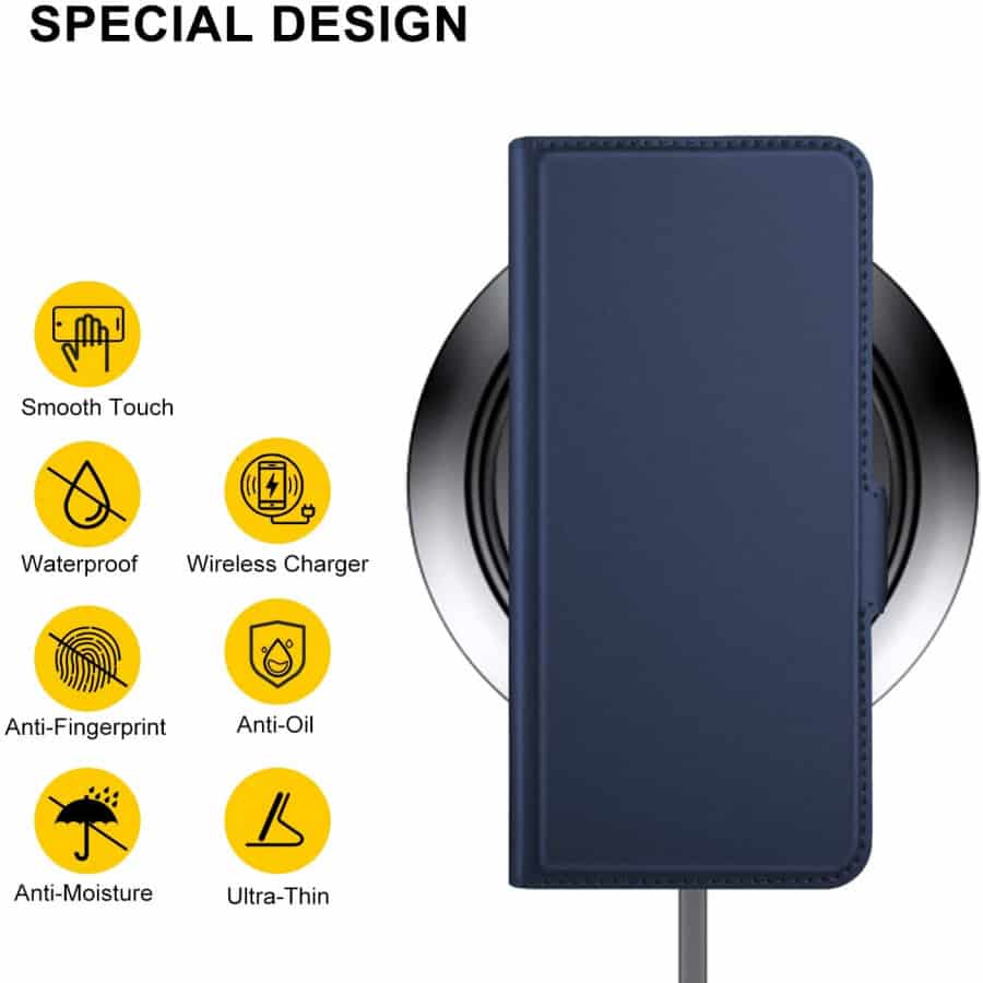 Étui Folio avec Fermeture Magnétique Pour Xiaomi Redmi 7 Bleu