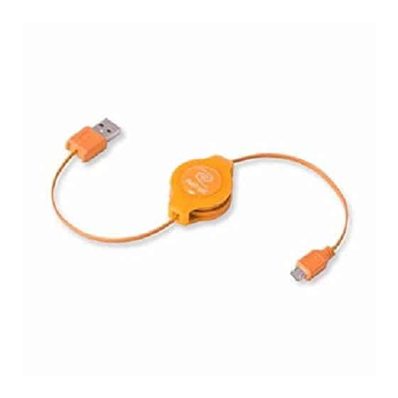 LBM Câble USB/Micro USB Lumineux  1Mètre Rétractable Android Orange