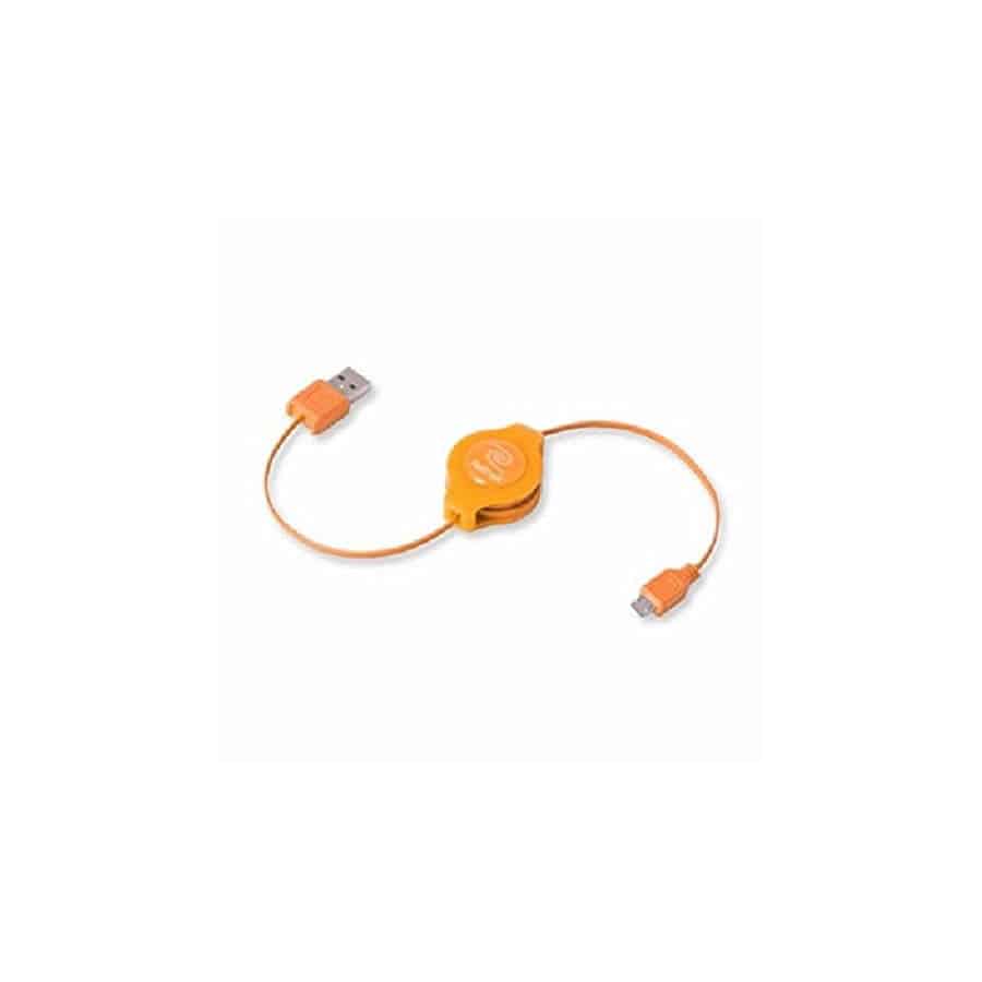 LBM Câble USB/Micro USB Lumineux1Mètre Rétractable Android Orange