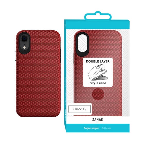 Coque Double Layer pour Apple iPhone XR, Rouge