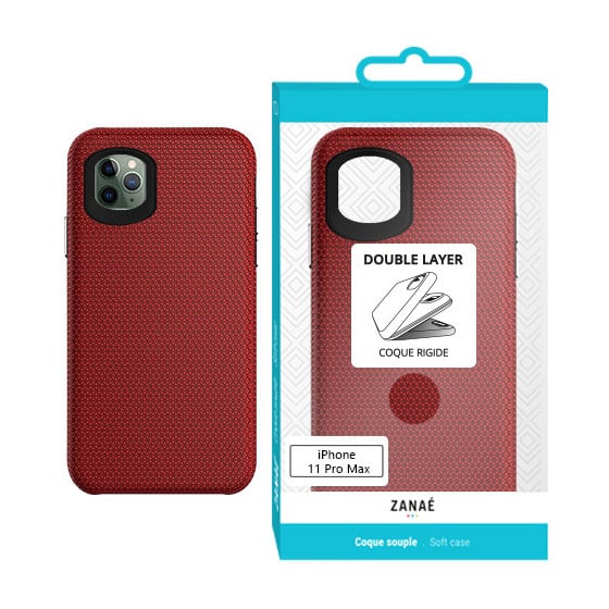 Coque Double Layer pour Apple iPhone 11 Pro Max, Rouge