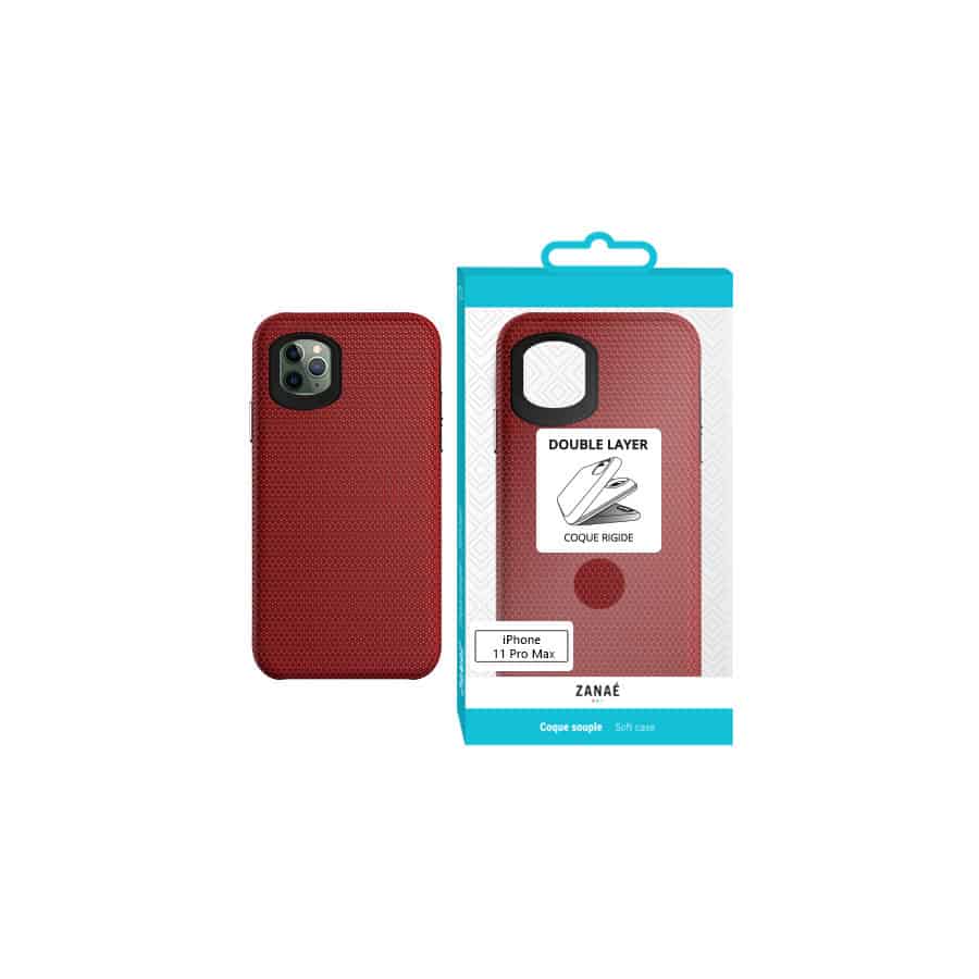 Coque Double Layer pour Apple iPhone 11 Pro Max, Rouge Coque Double Layer pour Apple iPhone 11 Pro Max, Rouge
