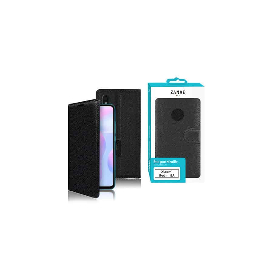 Etui Portefeuille Zanae pour Xiaomi Redmi 9A / Redmi 9AT, Noir Etui Portefeuille Zanae pour Xiaomi Redmi 9A / Redmi 9AT, Noir