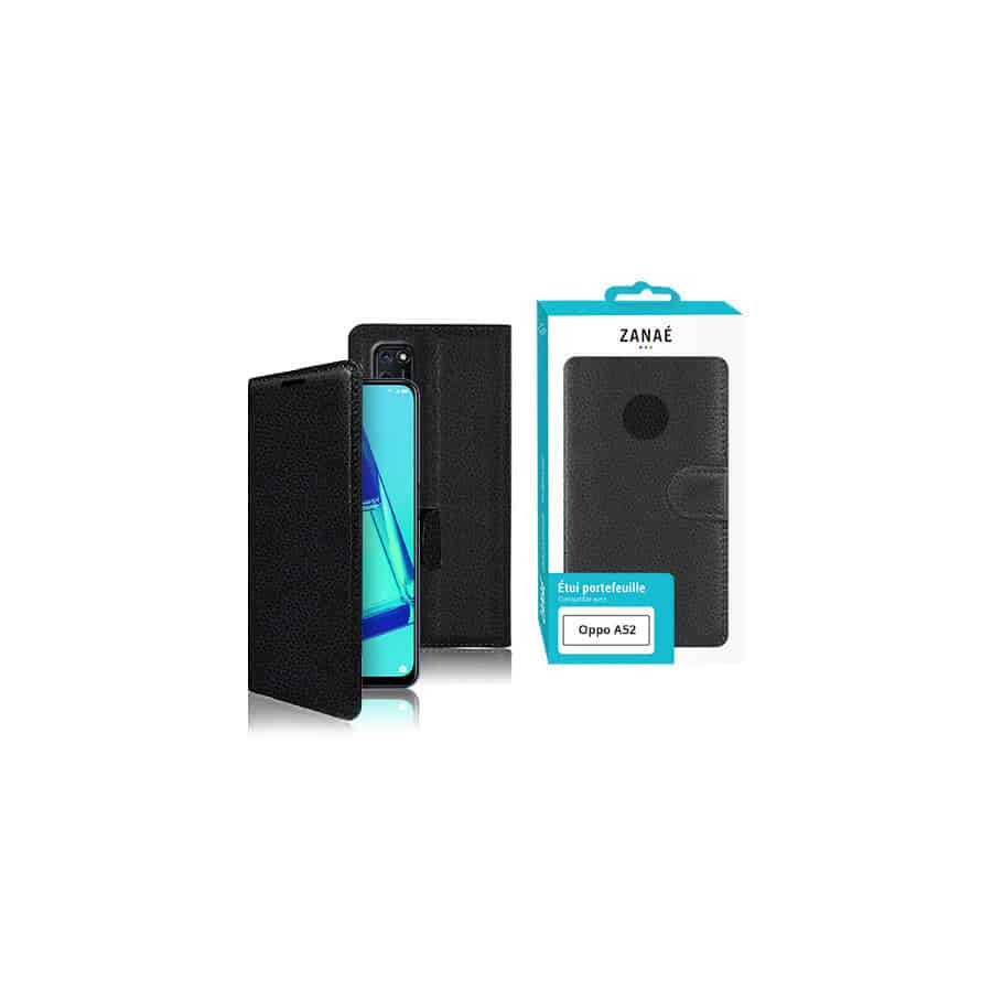 Etui Portefeuille Zanae pour Oppo A52, Noir Etui Portefeuille Zanae pour Oppo A52, Noir