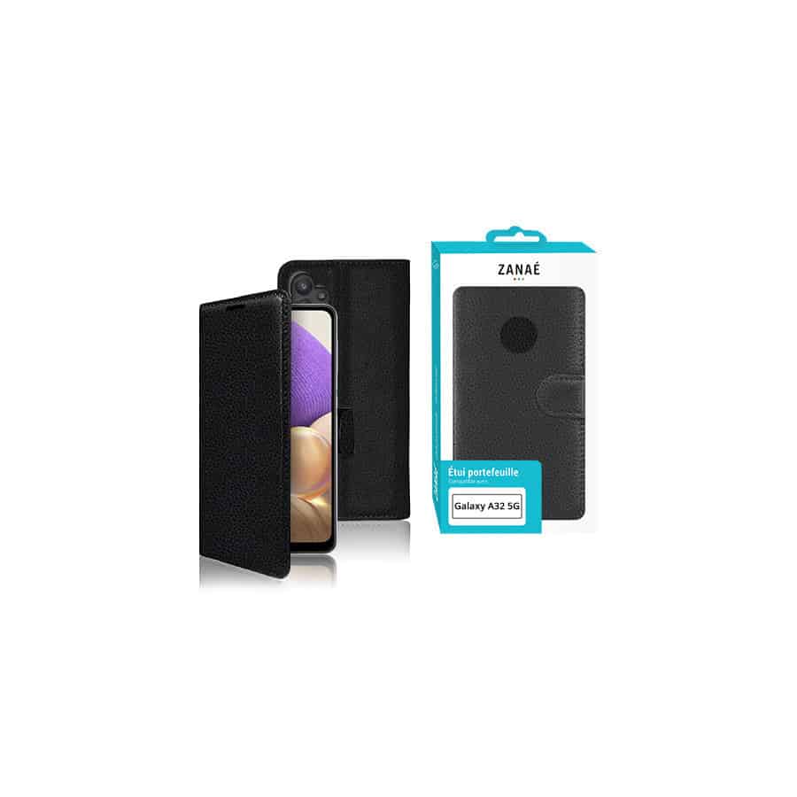 Etui Portefeuille Zanae pour Galaxy A32 5G / M32 5G, Noir Etui Portefeuille Zanae pour Galaxy A32 5G / M32 5G, Noir