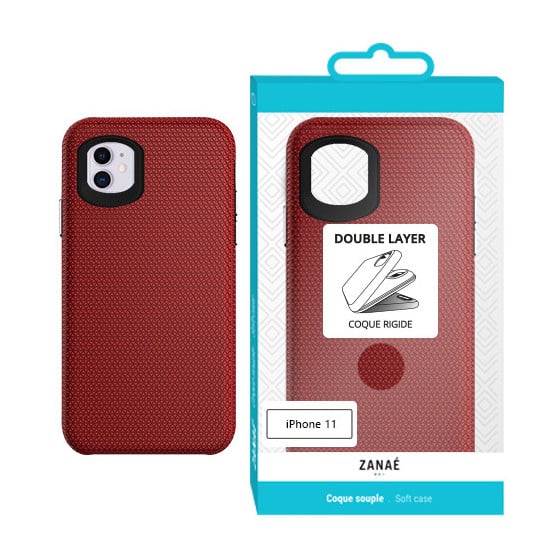 Coque Double Layer pour Apple iPhone 11, Rouge