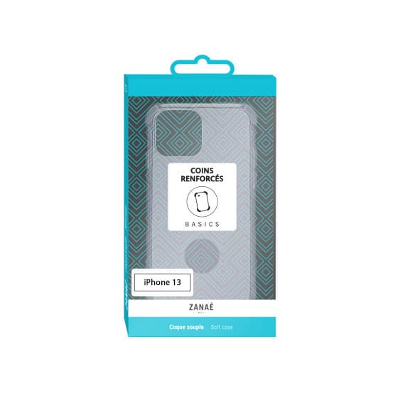 Coque Silicone transparent avec coins renforcés pour iPhone 13 Transparent