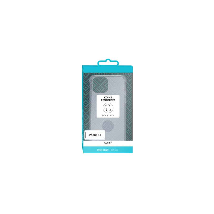 Coque Silicone transparent avec coins renforcés pour iPhone 13 Transparent