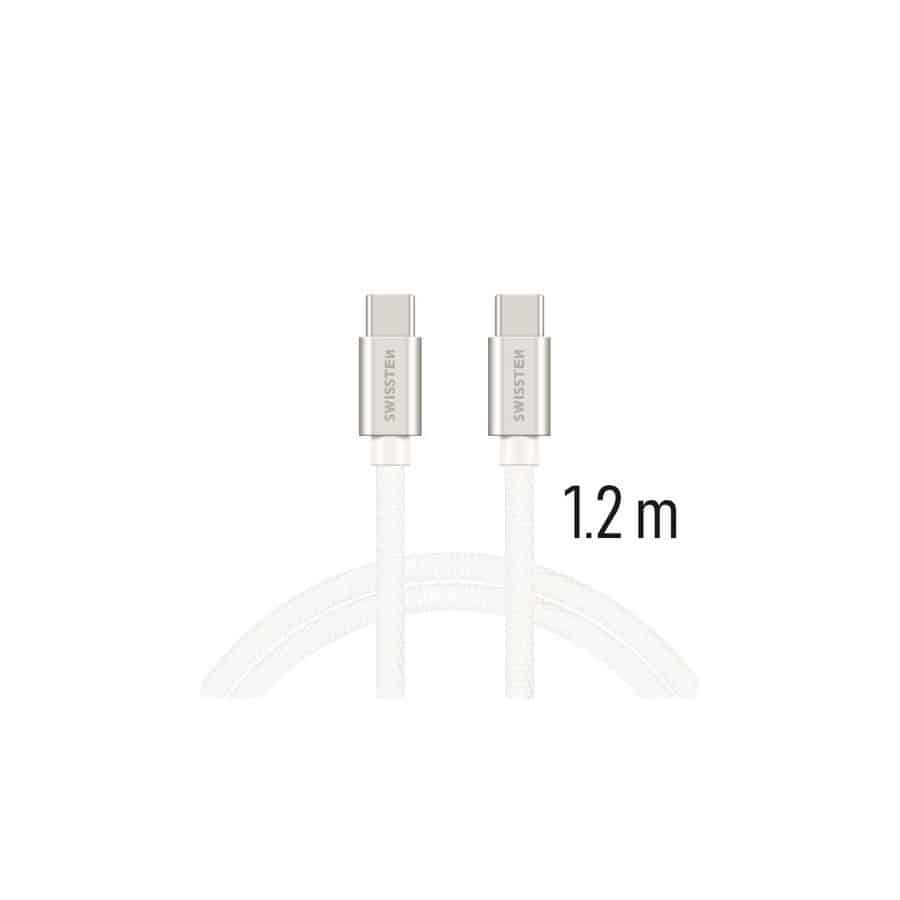 Cable Swissten USB C / USB C 3A 1.2m, Gris