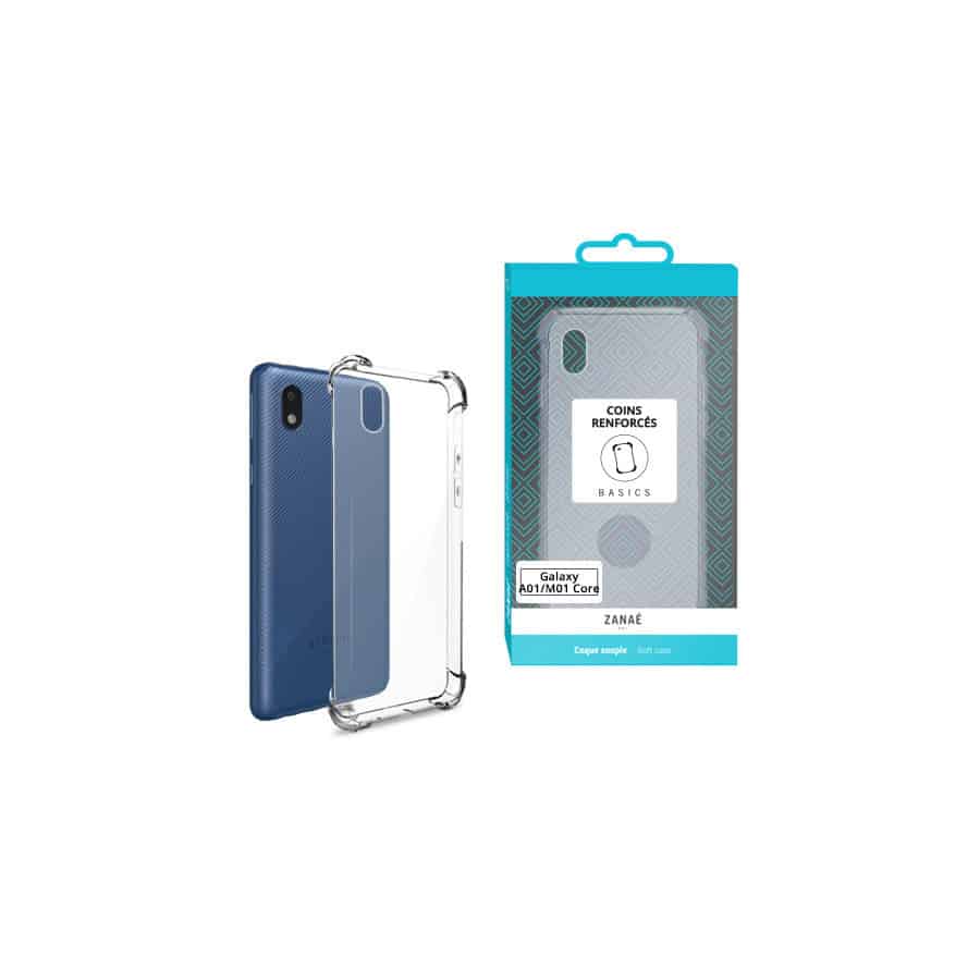 Coque Silicone transparent avec coins renforces pour Galaxy A01 Core / M01 Core, Transparent Coque Silicone transparent avec coins renforces pour Galaxy A01 Core / M01 Core, Transparent