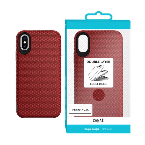 Coque Double Layer pour Apple iPhone XS/ iPhone X, Rouge