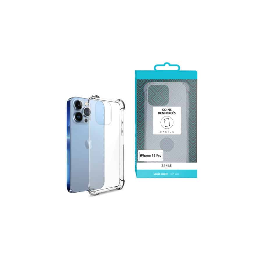 Coque Silicone transparent avec coins renforces pour  iPhone 13 Pro, Transparent