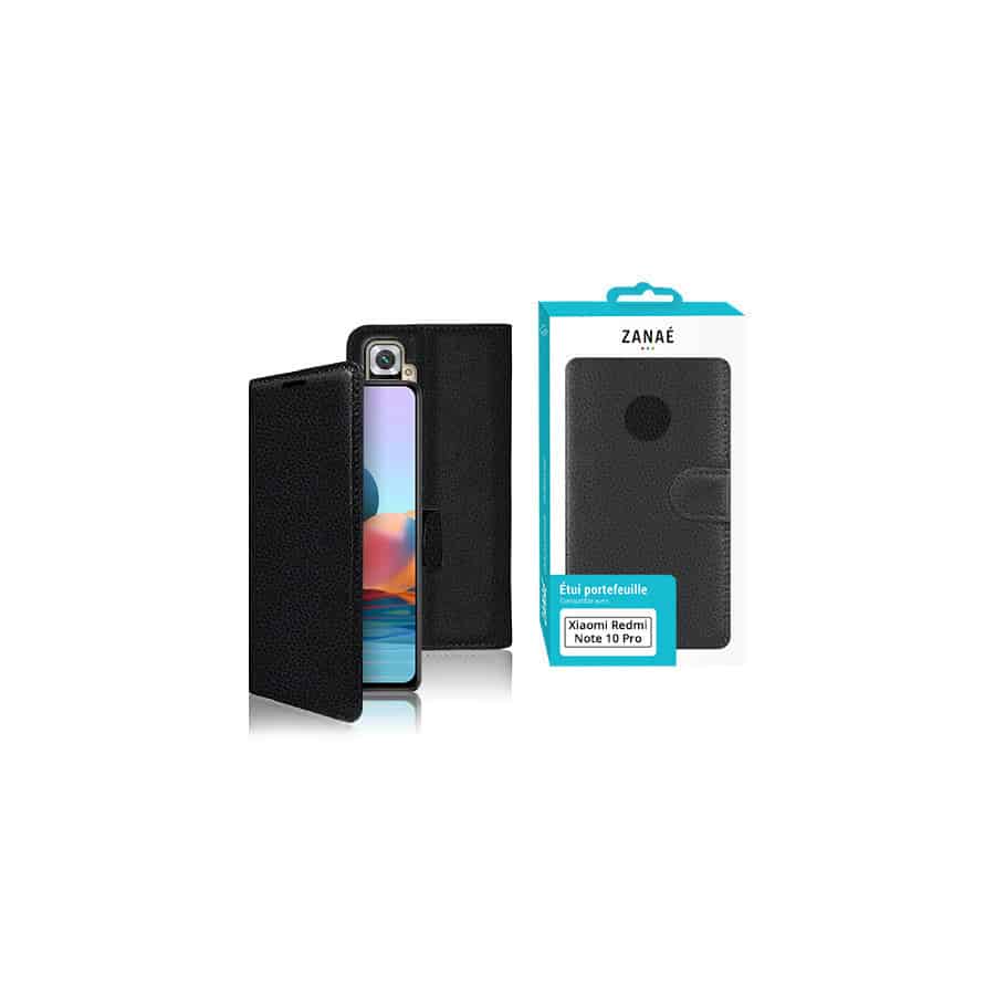Etui Portefeuille Zanae pour Redmi Note 10 Pro, Noir