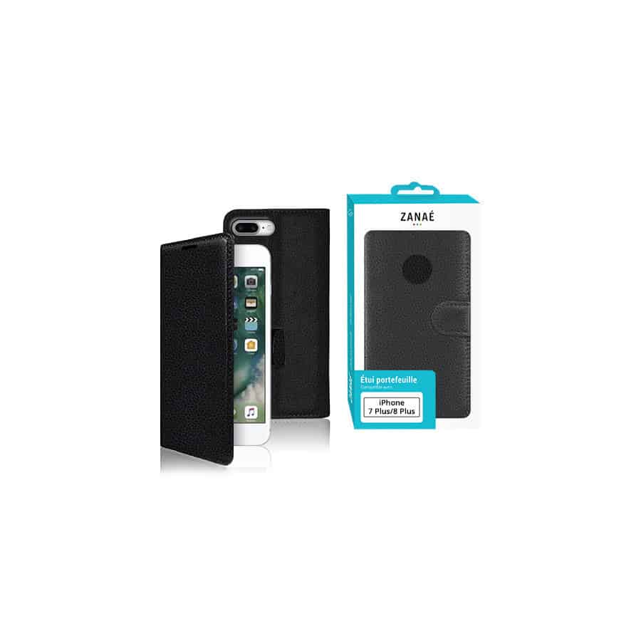Etui Portefeuille Zanae pour iPhone 7 / 8 / SE 2020,  Noir