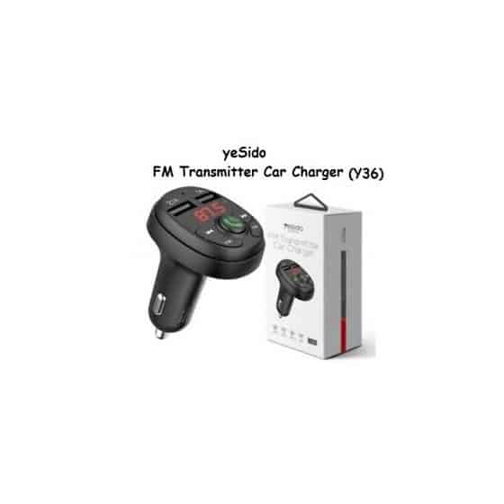Transmetteur FM Bluetooth & Chargeur Voiture Yesido Y36 Noir