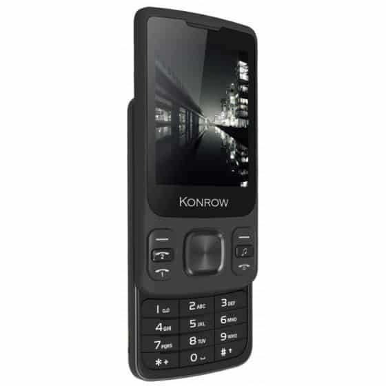 Konrow Slider - Téléphone Coulissant - Ecran 2.4'' - Double Sim - Noir