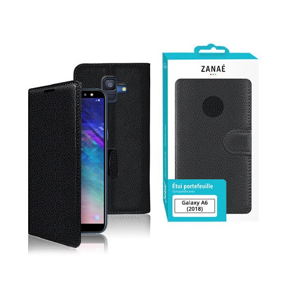 Etui Portefeuille pour Samsung Galaxy A6 (2018), Noir