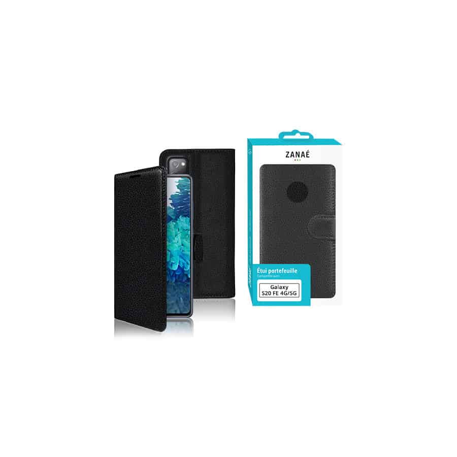Etui Portefeuille Zanae pour Samsung Galaxy S20 FE 4G / 5G, Noir Etui Portefeuille Zanae pour Samsung Galaxy S20 FE 4G / 5G, Noir