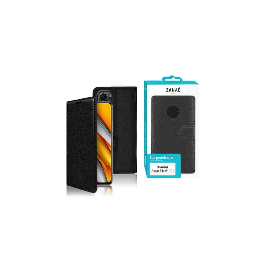 Etui Portefeuille Zanae pour Xiaomi Poco F3 / Mi 11i, Noir Etui Portefeuille Zanae pour Xiaomi Poco F3 / Mi 11i, Noir