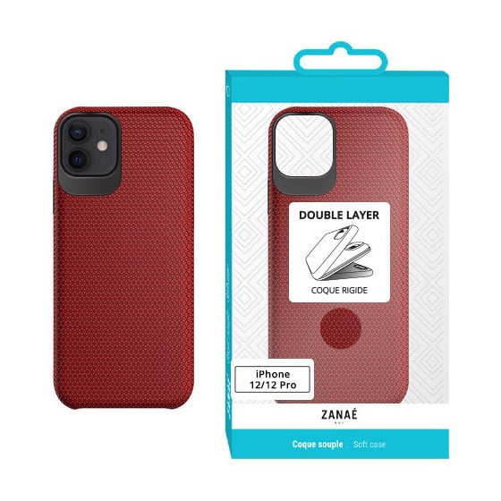 Coque Double Layer pour Apple iPhone 12 / 12 Pro, Rouge