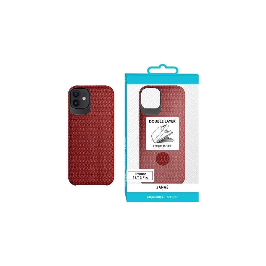 Coque Double Layer pour Apple iPhone 12 / 12 Pro, Rouge Coque Double Layer pour Apple iPhone 12 / 12 Pro, Rouge