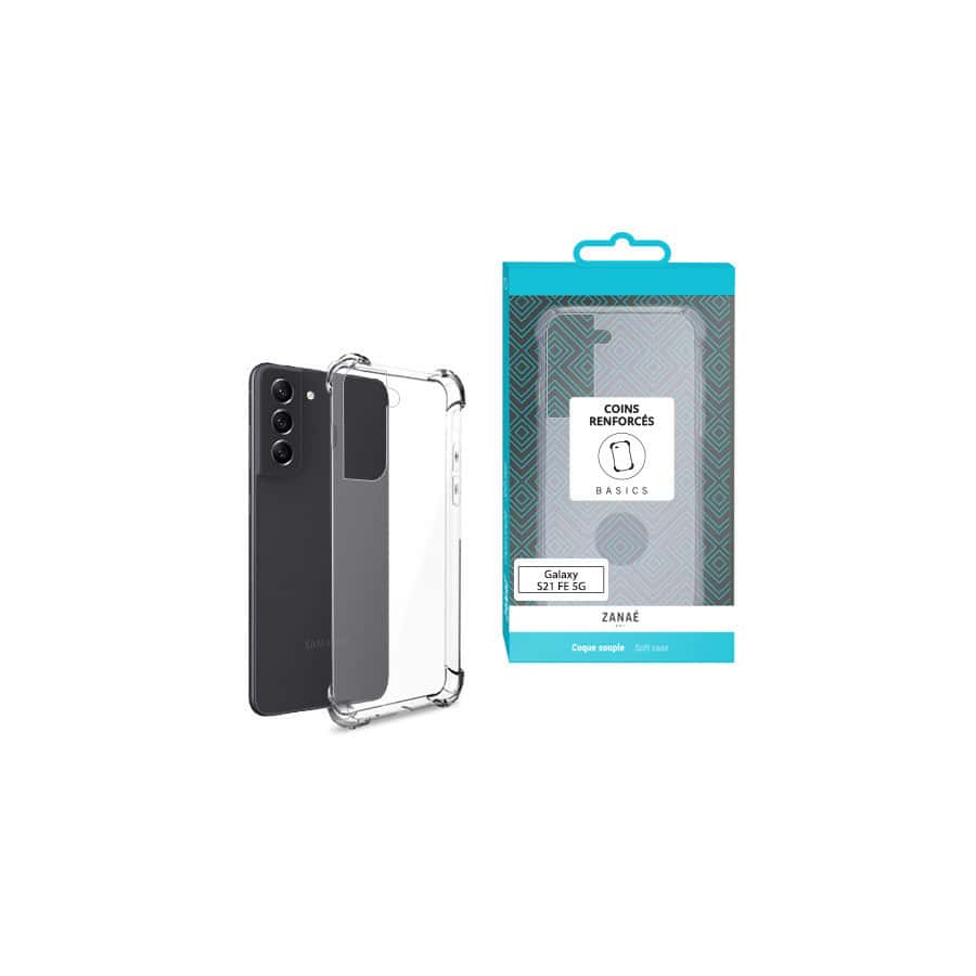 Coque Silicone transparent avec coins renforces pour  Samsung Galaxy S21 FE 5G, Transparent