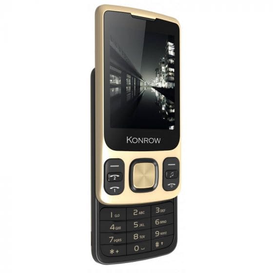 Konrow Slider - Téléphone Coulissant - Ecran 2.4'' - Double Sim - Gold