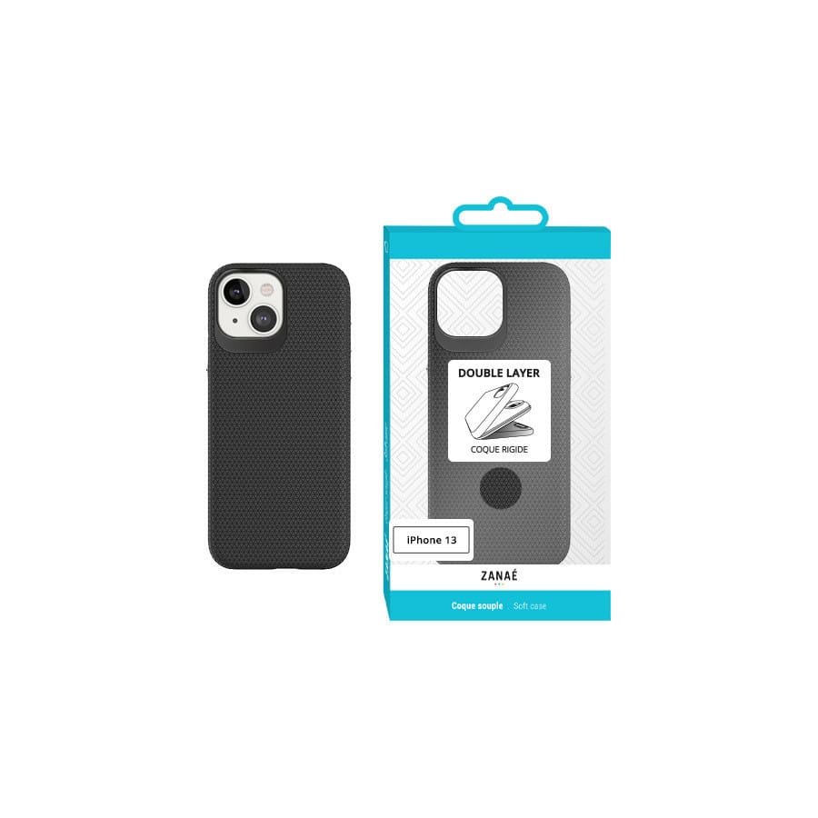 Coque Double Layer pour iPhone 13, Noir