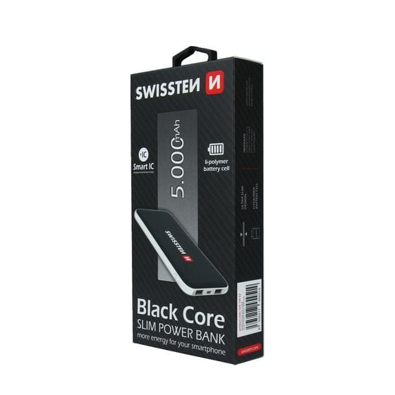 Power bank Swissten Black Core, 5000mAh, Noir