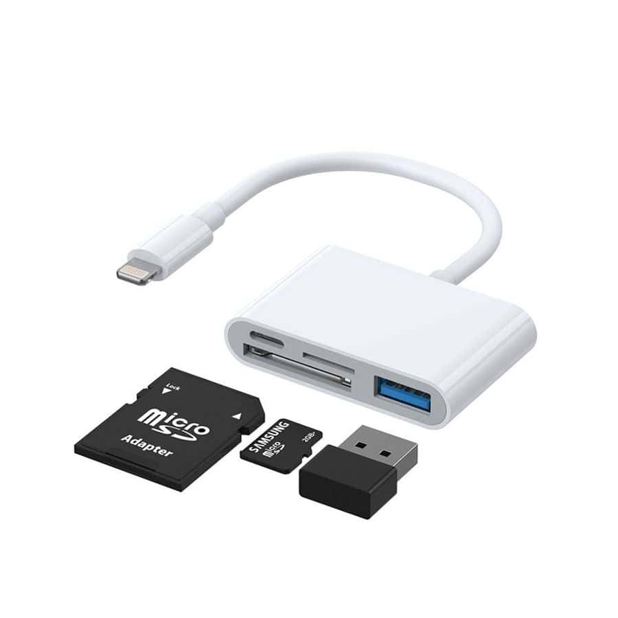 daptateur OTG JOYROOM S-H142 Lightning vers USB 2.0 + SD + TF + Lightning Blanc daptateur OTG JOYROOM S-H142 Lightning vers USB 2.0 + SD + TF + Lightning Blanc