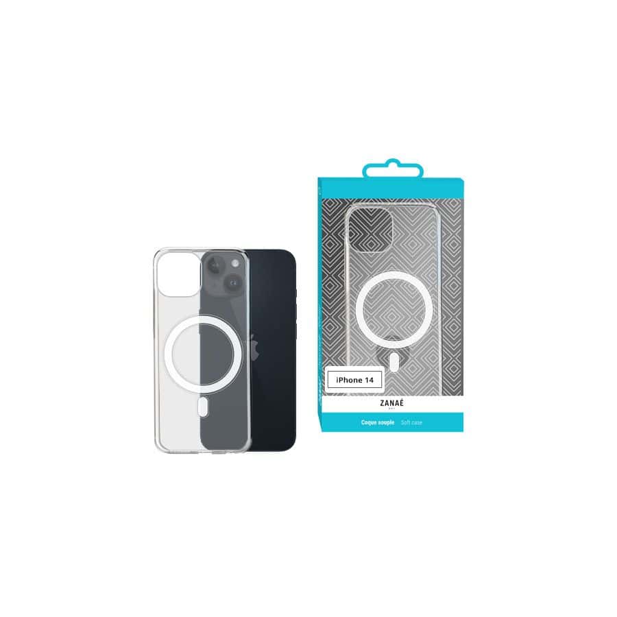 Coque compatible magSafe pour iPhone 14, Transparent