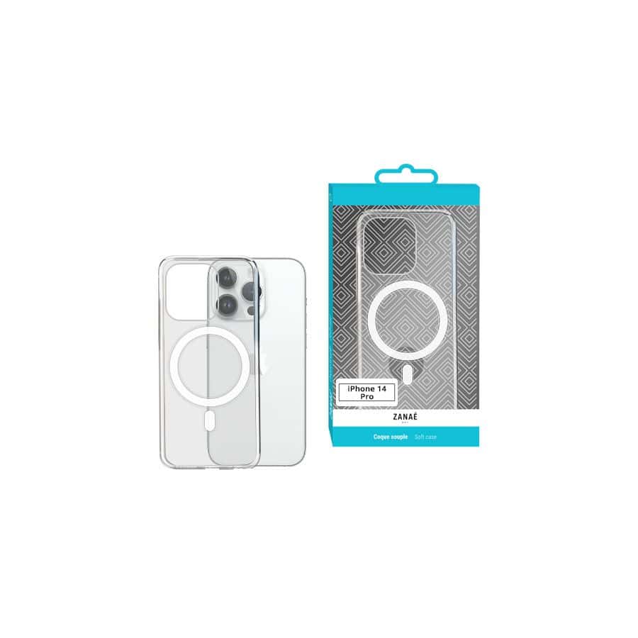 Coque compatible magSafe pour iPhone 14 Pro, Transparent
