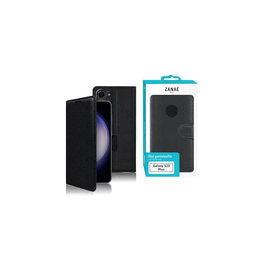 Etui Portefeuille Zanae pour Samsung Galaxy S23 Plus, Noir