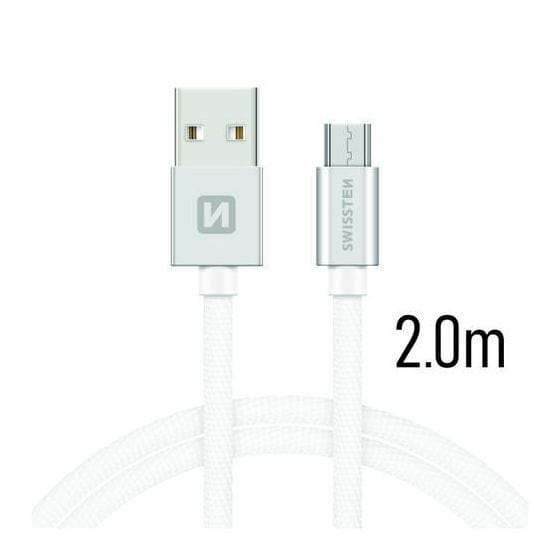 Câble Swissten Textile USB / Micro USB 2m, Silver