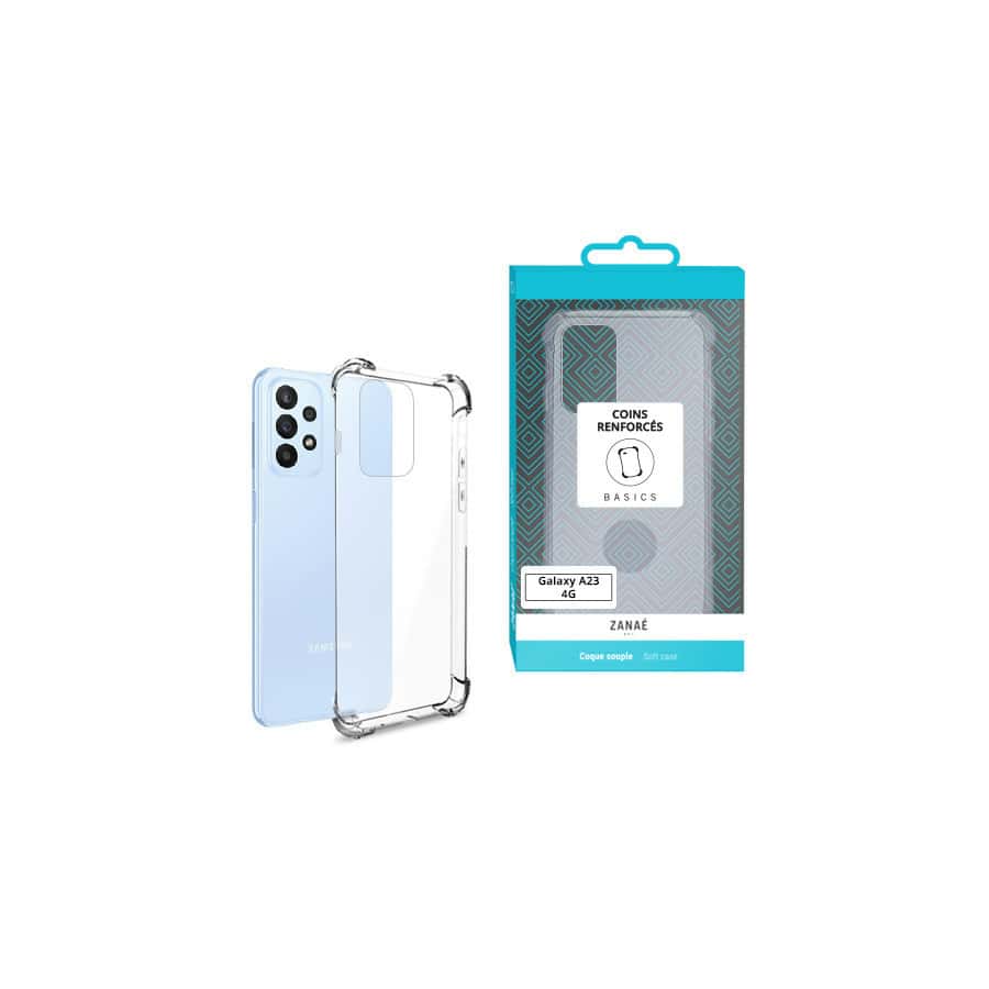 Coque Silicone transparent avec coins renforces pour Galaxy A23 4G / 5G, Transparent Coque Silicone transparent avec coins renforces pour Galaxy A23 4G / 5G, Transparent