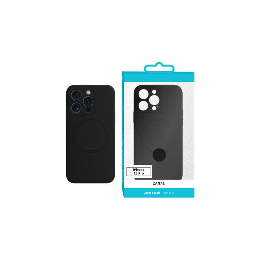 Coque compatible magSafe pour iPhone 15 Pro, Noir Coque compatible magSafe pour iPhone 15 Pro, Noir