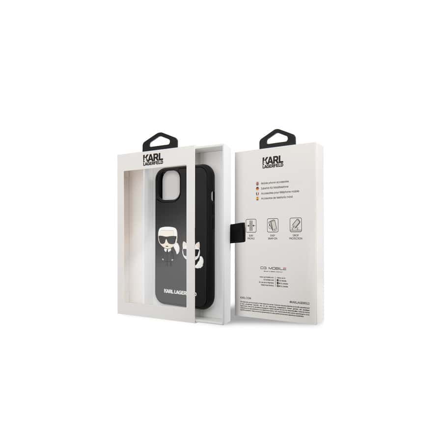 Coque Karl & Choupette en 3D pour iPhone 13, Noir Coque Karl & Choupette en 3D pour iPhone 13, Noir