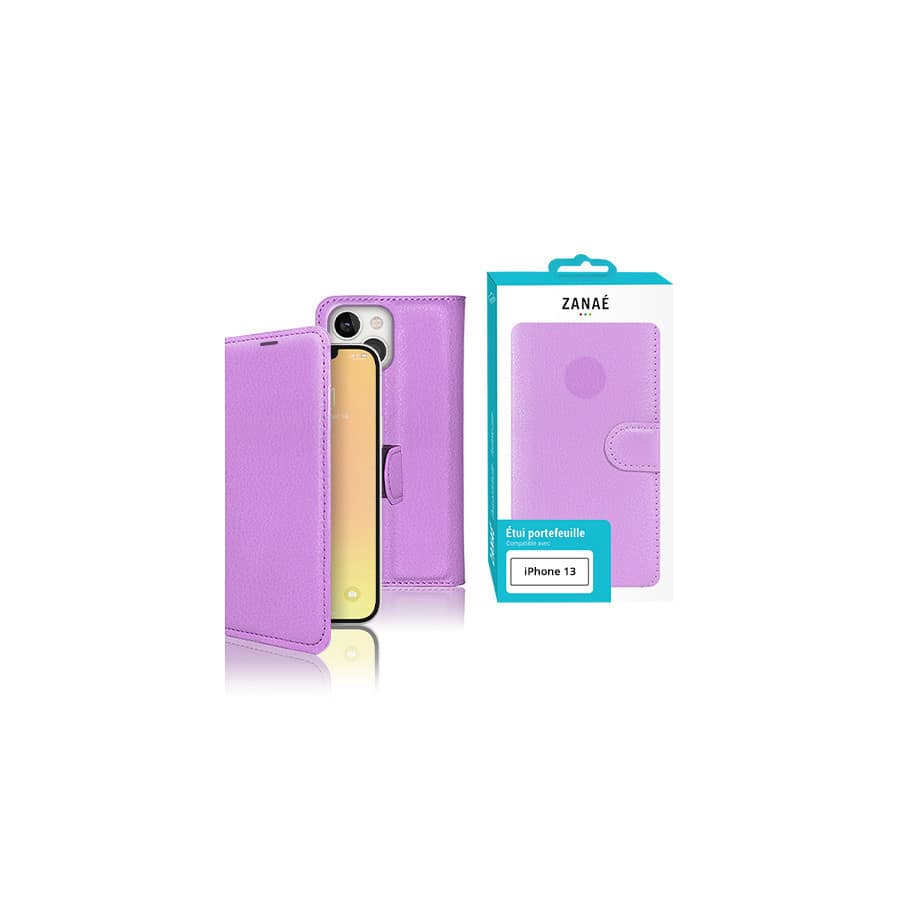 Etui Portefeuille Zanae pour iPhone 13, Violet Etui Portefeuille Zanae pour iPhone 13, Violet