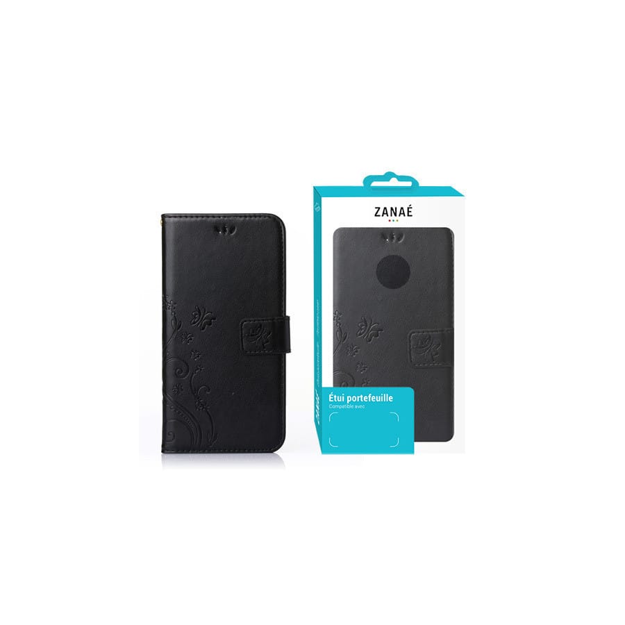 Etui Portefeuille Flower pour iPhone 14, Noir Etui Portefeuille Flower pour iPhone 14, Noir