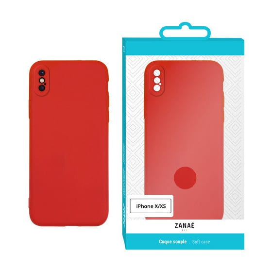 Coque Zanae Color pour iPhone X / XS, Rouge Coque Zanae Color pour iPhone X / XS, Rouge
