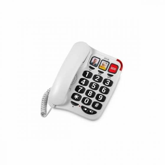 Téléphone fixe Pour personnes agées SPC Confort Numbers 2 3295 Blanc
