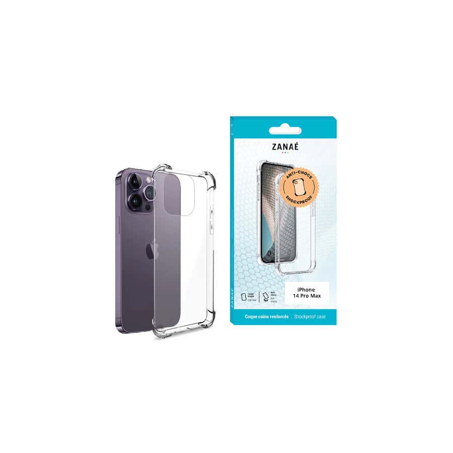 Coque Silicone transparent avec coins renforces pour iPhone 14 Pro Max, Transparent