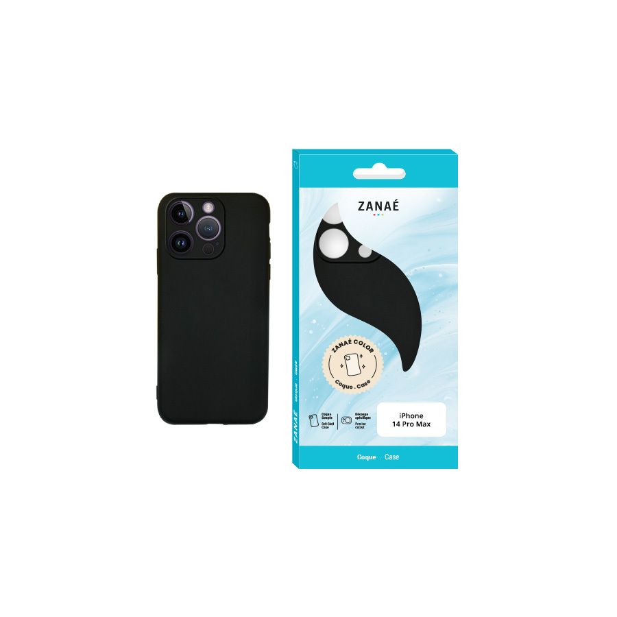 Coque Zanae Color pour iPhone 14 Pro Max, Noir Coque Zanae Color pour iPhone 14 Pro Max, Noir