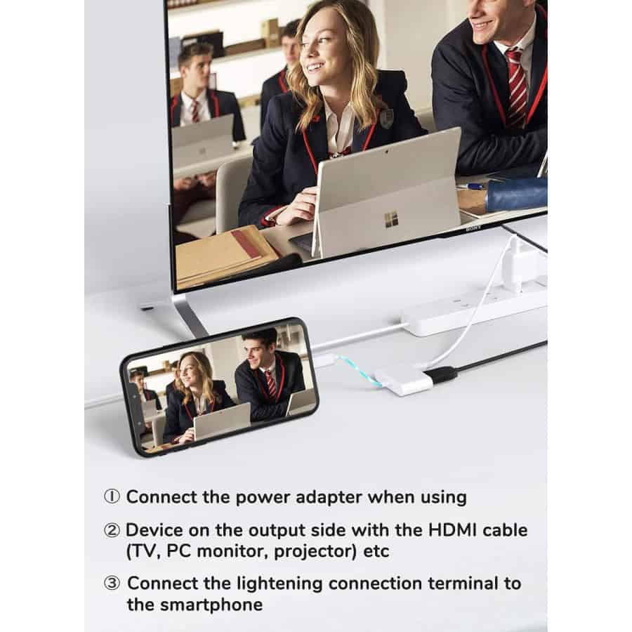 Adaptateur AV Numérique pour IPhone hdmi 1080P Câble HDTV pour IPhone/Pad/Pod vers TV