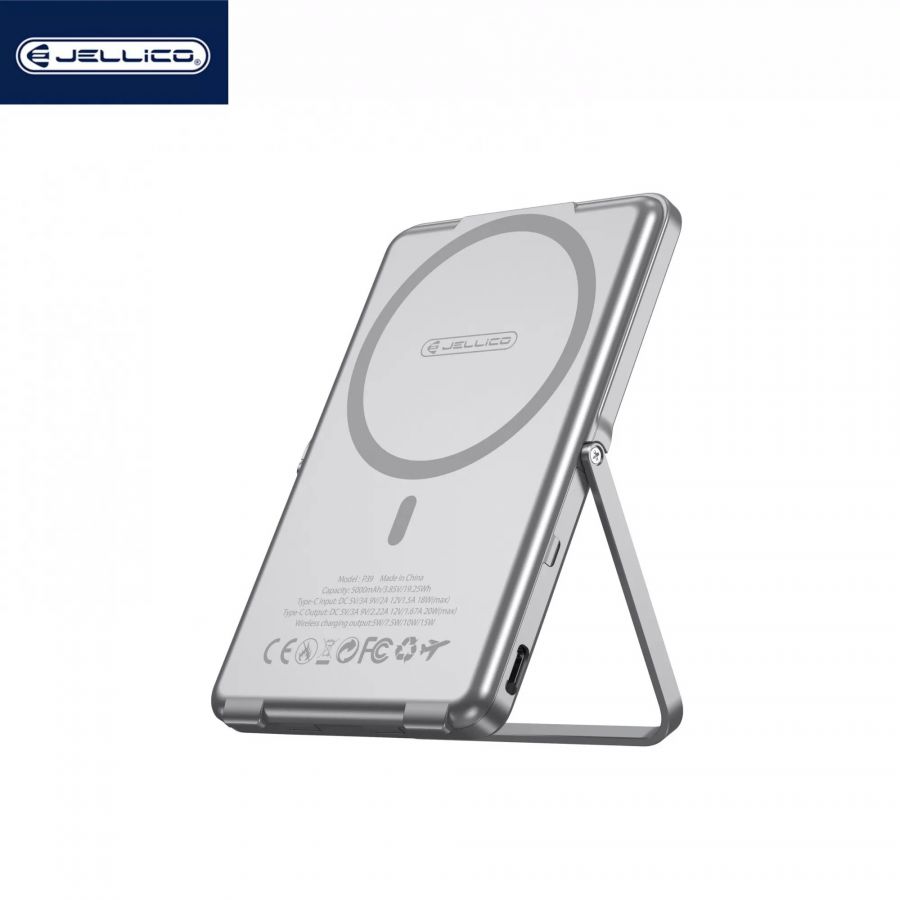 Power Bank MAGSAFE Ultraslim (Batterie Externe) 5000mAh 15W JELLICO P39 (Boite/BLISTER) gris