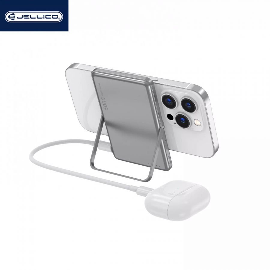 Power Bank MAGSAFE Ultraslim (Batterie Externe) 5000mAh 15W JELLICO P39 (Boite/BLISTER) gris