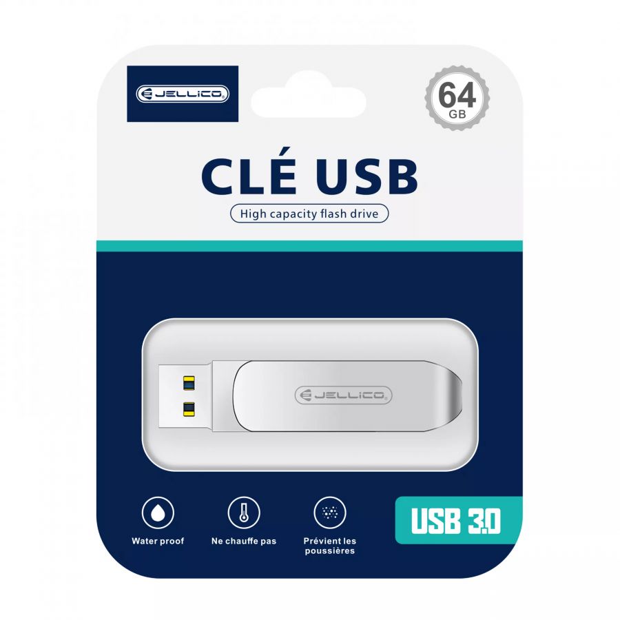Clé USB 2 en 1 Type C / USB A JELLICO T07 64Go Clé USB 2 en 1 Type C / USB A JELLICO T07 64Go